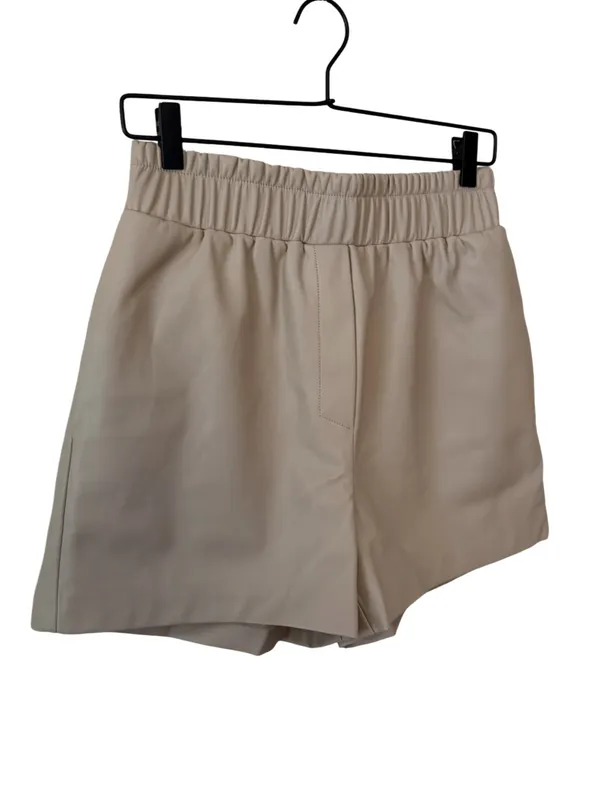 Mango High-Waist Faux Leather Tan Pull-On Shorts Size M NWT - Image 8