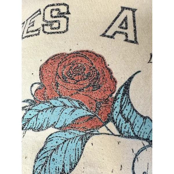 Poison Band Tee T-Shirt XS Skull Roses Life Loves A Tragedy Graphic Retro‎ Cream - Image 13