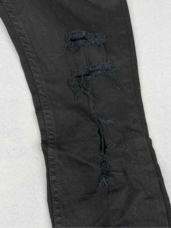 JET John Eshaya Black Distressed Skinny Jeans Womens 4 Low Rise Y2K Goth - Image 3