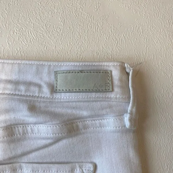 Abercrombie White Jeans 27L Harper Ankle High Rise Raw Hem - Image 7