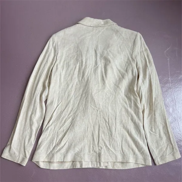 LC Lauren Conrad Women's‎ Beige Double Breasted Blazer Size M Casual - Image 2