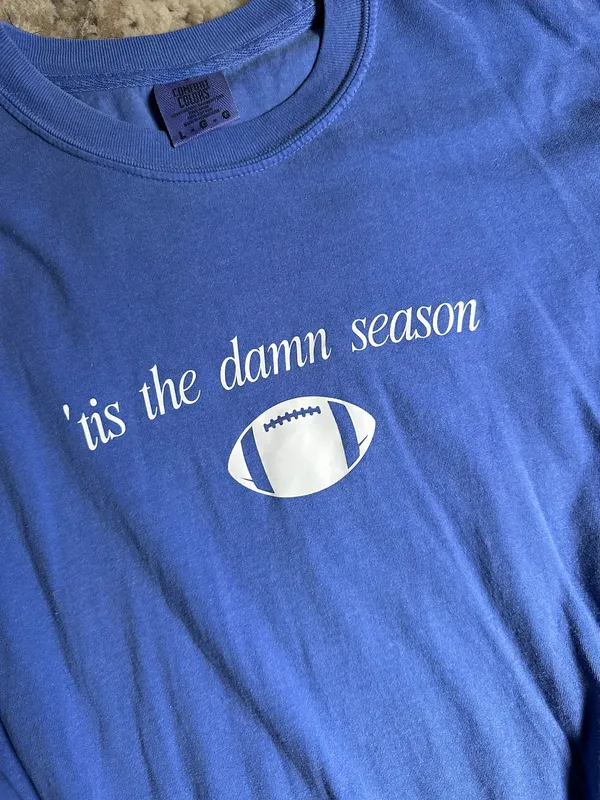 Comfort Colors Taylor Swift Tis the Damn Season Football Long Sleeve - Image 3