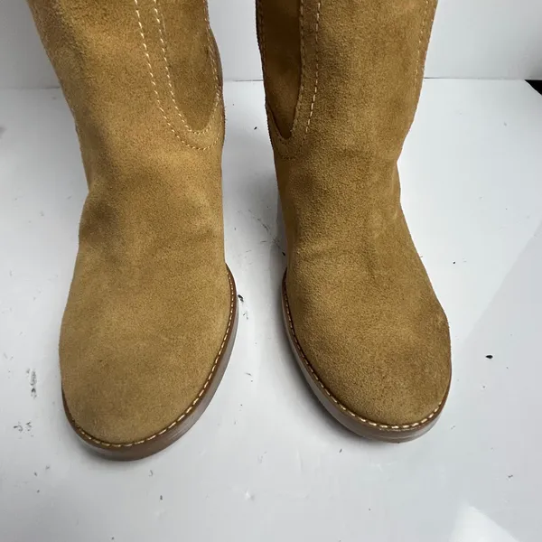Enzo Angiolini Eajenya Tan Suede Knee High Block Heel Boots Womens 9M - Image 14