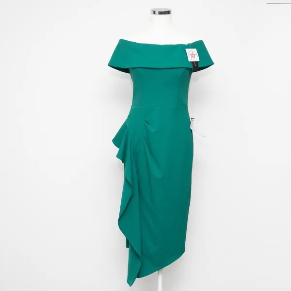 Betsy &‎ Adam - Off-The-Shoulder Ruffle Sheath Dress - Image 2