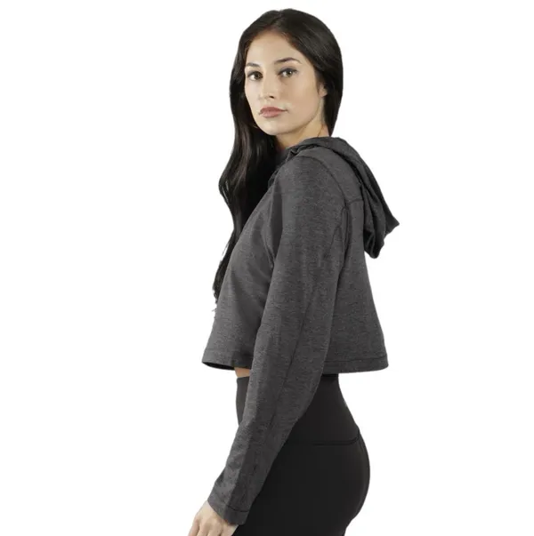 90 Degrees by Reflex NWT XXL Half Zip Pullover Charcoal Crop Hoodie Women’s Athletic - Image 6