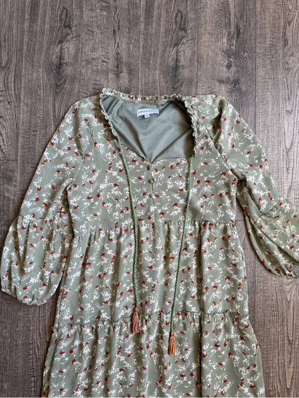 Piper & Scoot Tiered Floral Maxi Dress- Size Small - Image 2