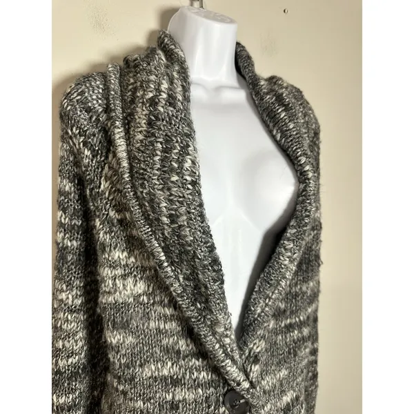 Victoria's Secret Chunky Knit Wool‎ Blend Shawl Cardigan Marled House Coat Sz S - Image 3