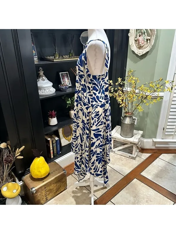 Alexis for Target Asymmetrical Botanical Blue Dress – Size M - Image 10