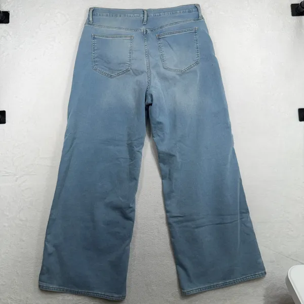 Gap 32 14 Jeans High Rise Wide Leg Sweatpant Light Wash Grunge Punk Festival - Image 9