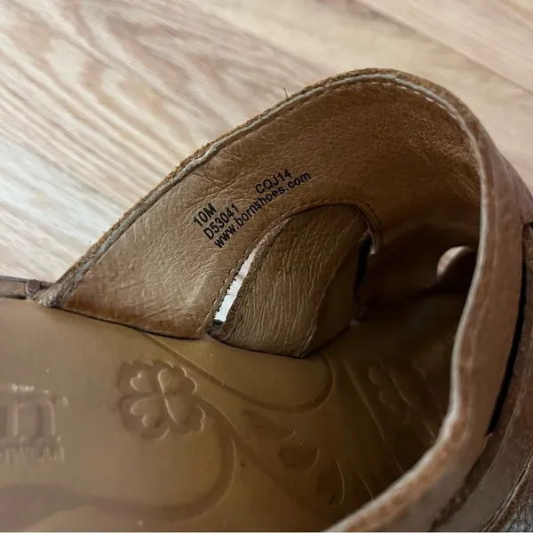 Born Pollina Platform Mules Clogs Brown Woven Leather Size 10 - Image 5