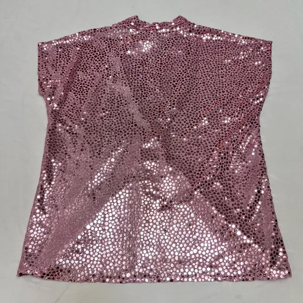 Roaman's Rose Pink Sequin V-Neck Blouse  - Image 6