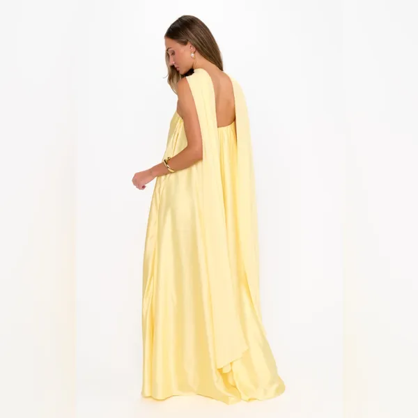 Show Me Your Mumu Tinsley Tube Maxi Dress size XXL yellow WITH scarf - Image 2