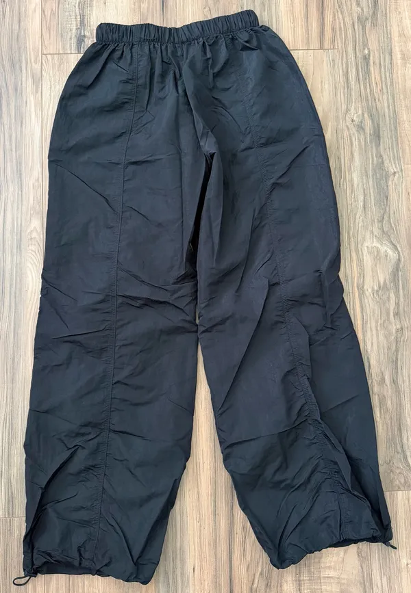 PacSun Parachute Pants Black Cargo Low-Rise Adjustable Drawstring W S - Image 4