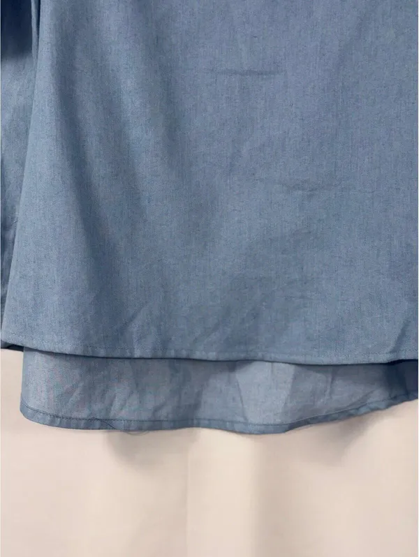 Iris Light Blue Off Shoulder Top Size Medium - Image 4