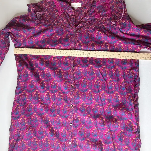 Roller Rabbit Augusta Darya Floral Button Up Shirt Dress‎ Large Lightweight Boho - Image 12