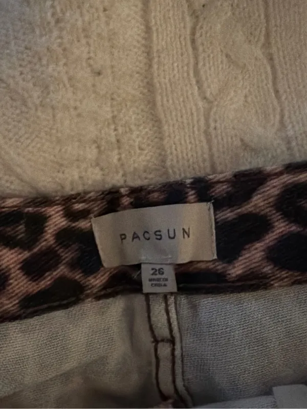 PacSun Leopard Print Mini Skirt - Pink and Black - Image 2