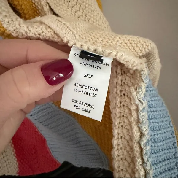 Judith March Colorful Striped Knit Sweater Cardigan Women’s Size M - Image 5