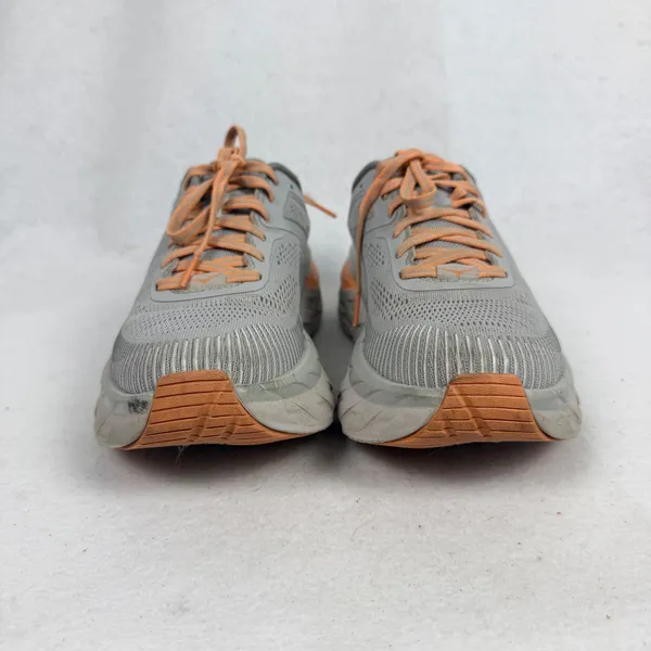 Hoka‎ Bondi 7 Running Shoes Womens 8.5 UK 7 Cushioned Road Sneakers Grey Orange - Image 3