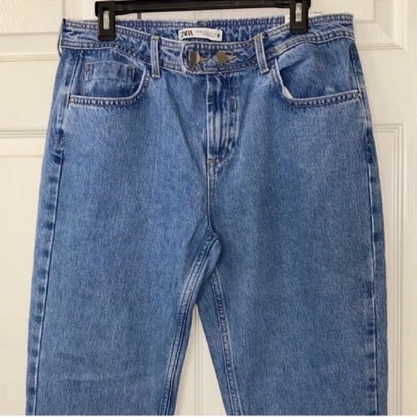 Zara Blue Flare Leg Jeans (Size 8) - Image 6