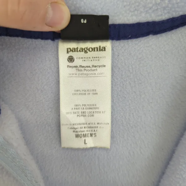 Patagonia‎ Los Gatos Womens Laege Fleece Pullover 1/4 Zip Purple Gorpcore 11769 - Image 9