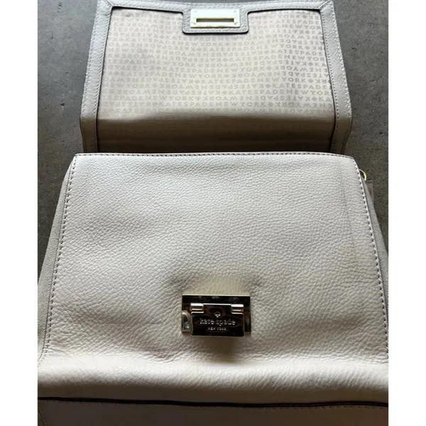 Kate Spade New York MAGNOLIA PARK LARGE LAUREL Tote Leather Bag Purse Cream - Image 14