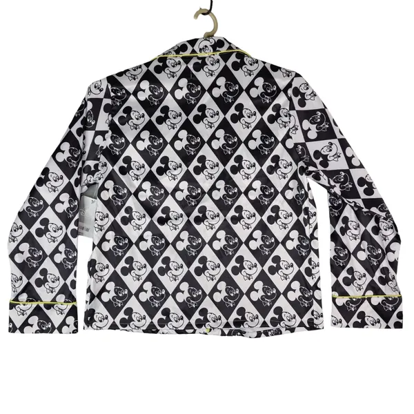 Disney Mickey Mouse‎ Sleep Shirt For Adults Size Small Black White Polyester - Image 2