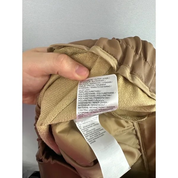 Women’s Studio Untold Size 18 Latte Brown Faux Leather Pants - Image 5