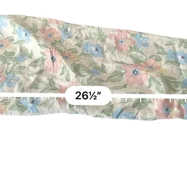 Vintage 90s Pastel Floral Linen Pants TARAZZIA Size Large Cottage Coastal Boho - Image 7