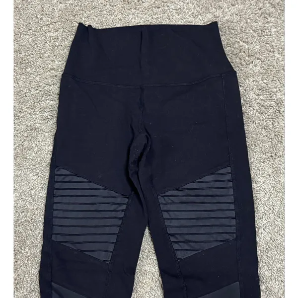 ALO YOGA 7/8 High Waist Black Moto Leggings Size Small - Image 5