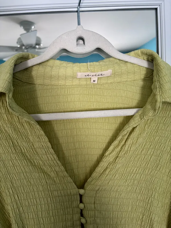 Oversized open polo Green Size M - Image 2