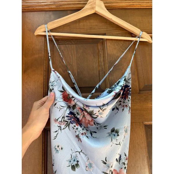 ASTR Gaia Floral Midi Dress in Blue Rust Size Small NEW - Image 5
