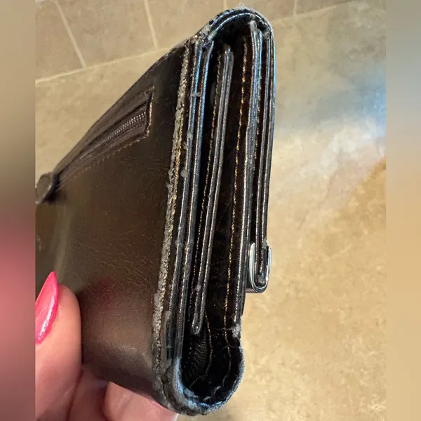 Dolce & Gabbana Wallet Black Faux/Leather Wallet Repair Project As Is - Image 4