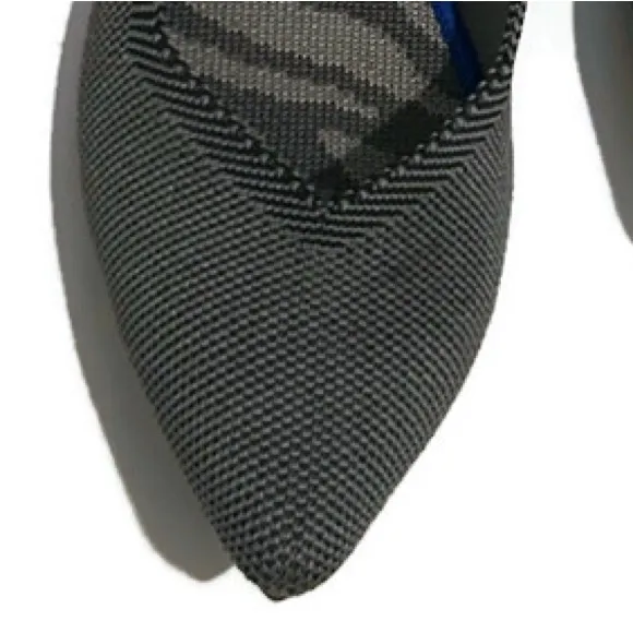 Rothy's Charcoal Gray and Blue Trim Pointy Women's Flats Size 8 - Image 6