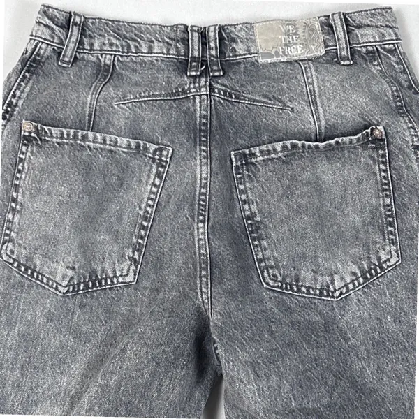 We The Free People Jeans Womens 27 Good Luck Barrel Mid Rise Gray Denim Cotton - Image 7