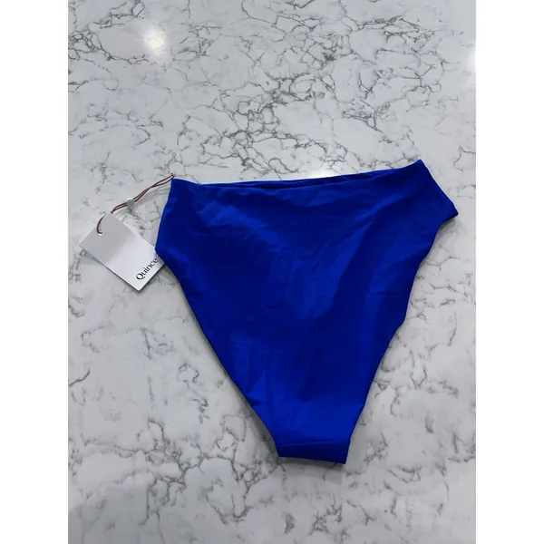 NWT Quince Electric Blue High Rise High Leg Bikini Bottoms Size Medium - Image 4