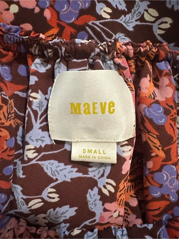Anthropologie Maeve Floral Ruffle Off‑the‑Shoulder Blouse – Size Small - Image 9