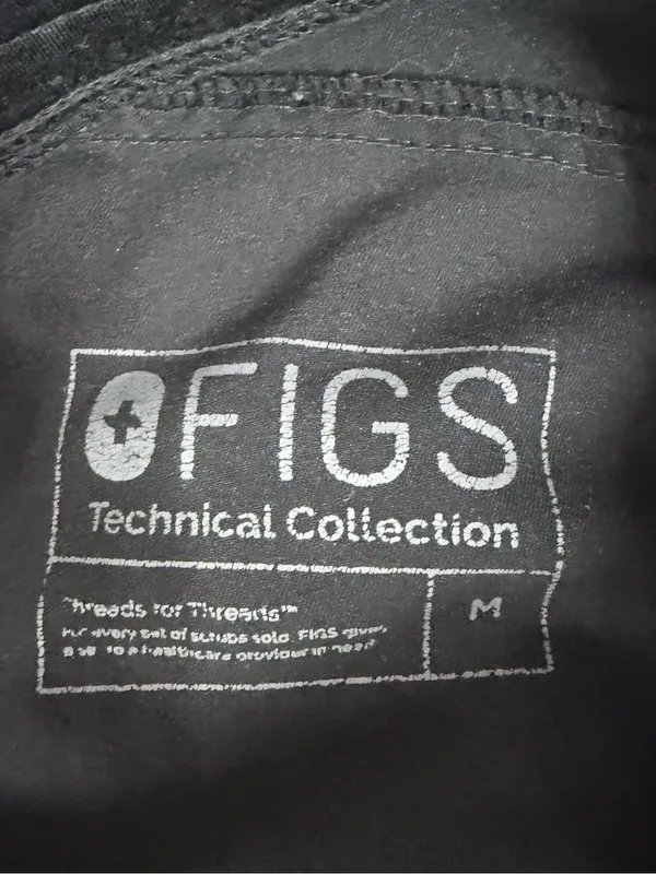 FIGS Kade Scrub Pants Size M Black Straight Leg Technical Collection - Image 3