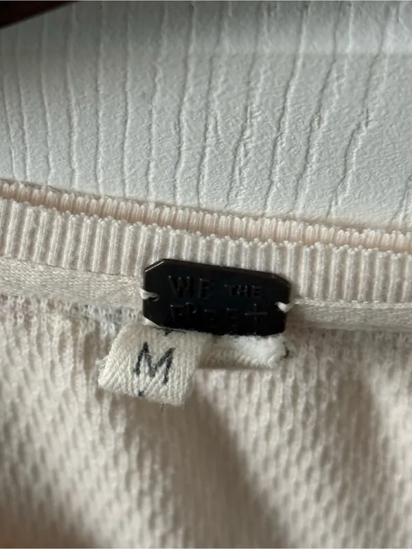 Free People Rainbow Waffle Henley in Cream - Image 4