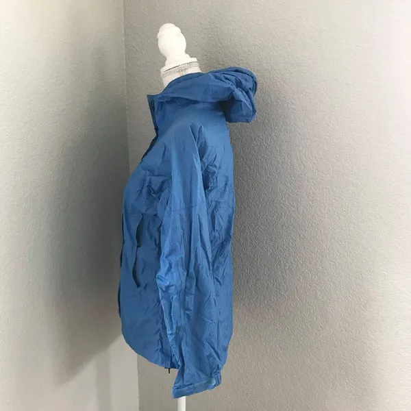 Marmot Women Small Blue Precip Eco Outdoor Waterproof Hooded Rain Jacket - Image 2