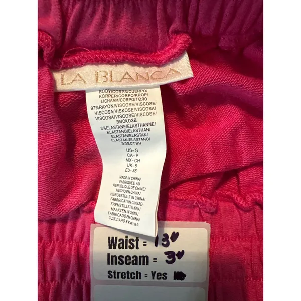 La Blanca Resortwear Pink 2 Piece Set Quarter Zip Crop Hoodie & Shorts LB3VB51 S - Image 4