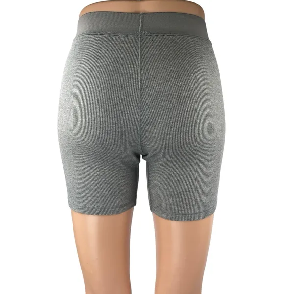 Skims Women's Gray Rib Knit High Waisted Lounge Nightwear Boxer Shorts Size S - Image 3