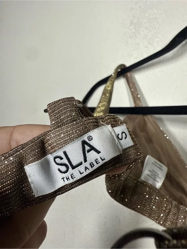 SLA The Label Gold Astrid Bralette Top Size Small - Image 6