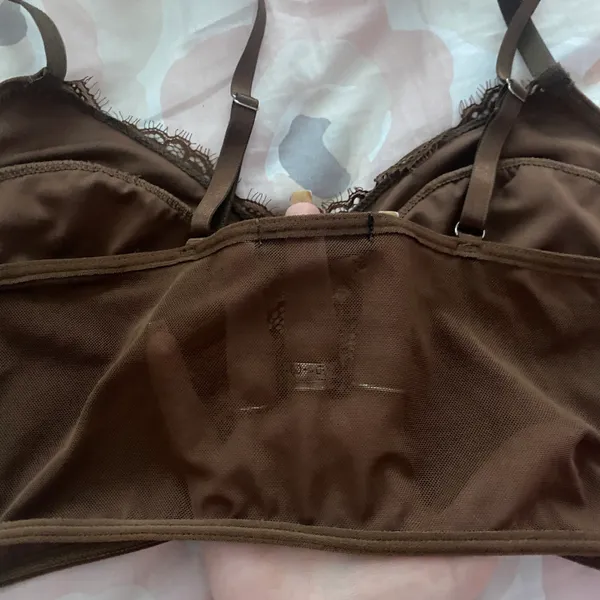 SheIn Brown Lace Crop Top - Image 5