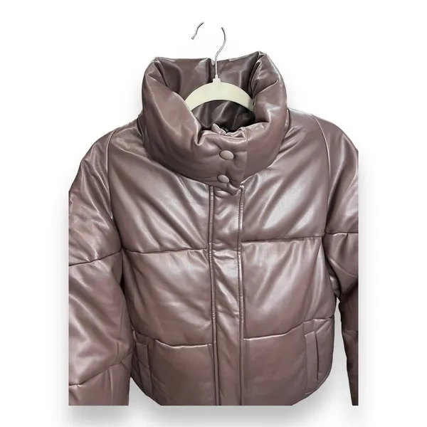 APPARIS Jemma Brown Puffer‎ Coat Size Large Faux Leather NWT - Image 2