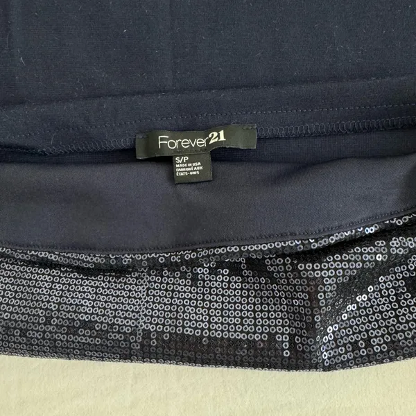 Y2K Forever 21 Strapless navy blue Sequin Dress - Image 3