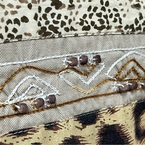 Dressbarn xl safari Animal Print ButtonUp embroidered beaded top jacket cardigan - Image 11