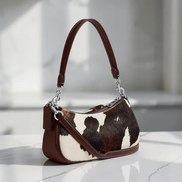 Coach Ashton Bag Cow Print Haircalf Silver Authentic NWT Crossbody CCC83 - Image 2