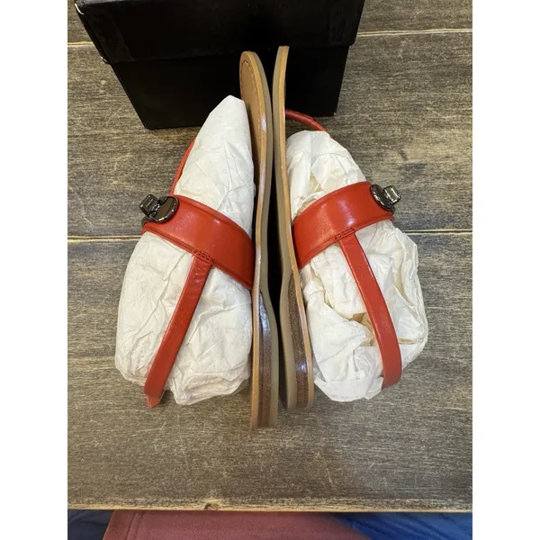 Coach Gracie Swagger Thong Sandals Burnt Orange Size‎ 5.5 New In Box - Image 9