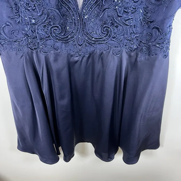 Alyce Paris strapless glitter cocktail dress Blue Plus Size 22 Evening Romantic‎ - Image 4