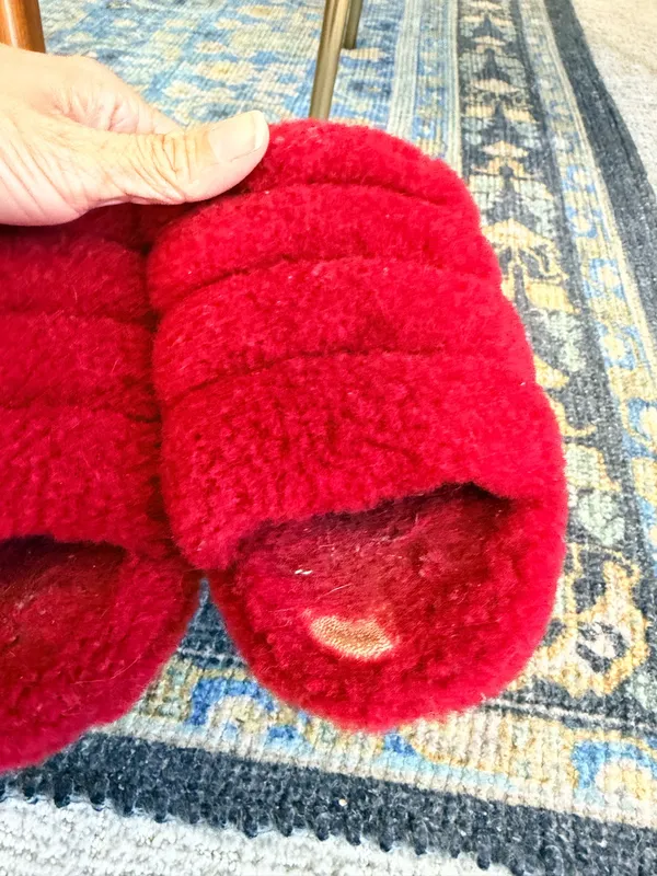 Ugg fluff mama red shearling slingback slip on slippers 7 . - Image 7